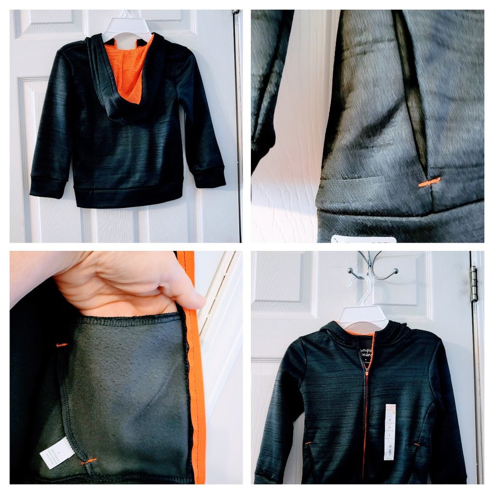NWT Zip Up Jacket w/hoodie front pockets/2 inside pockets by Jumping Beans-SOFT!
